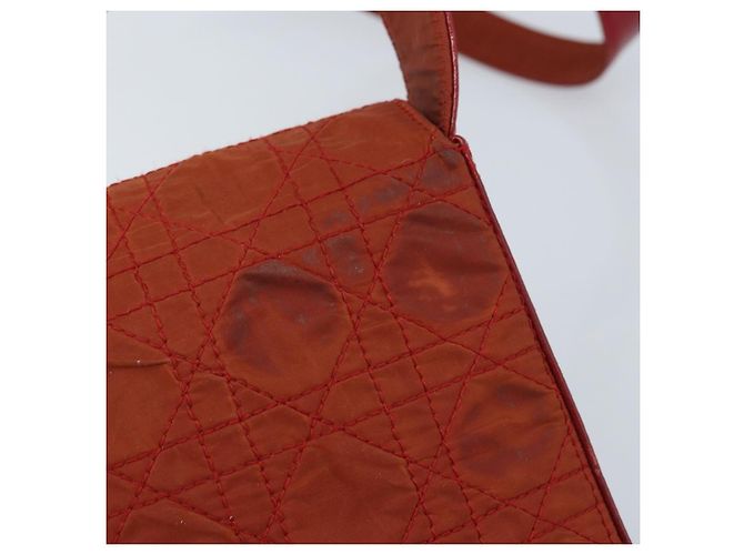 Borsa a Spalla Canage Christian Dior in Nylon Rosso e Oro Auth YKZ592 D'oro - vista 8