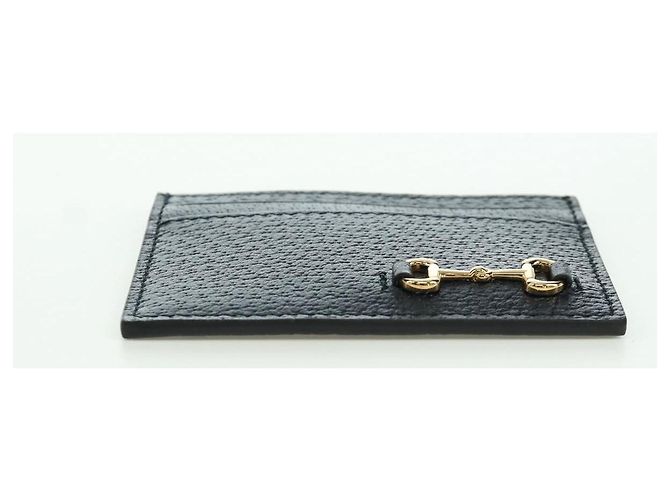 Conjunto de cartas de jogar com estojo de couro Horsebit GUCCI 700469 Auth YKZ728A Preto - vista 6