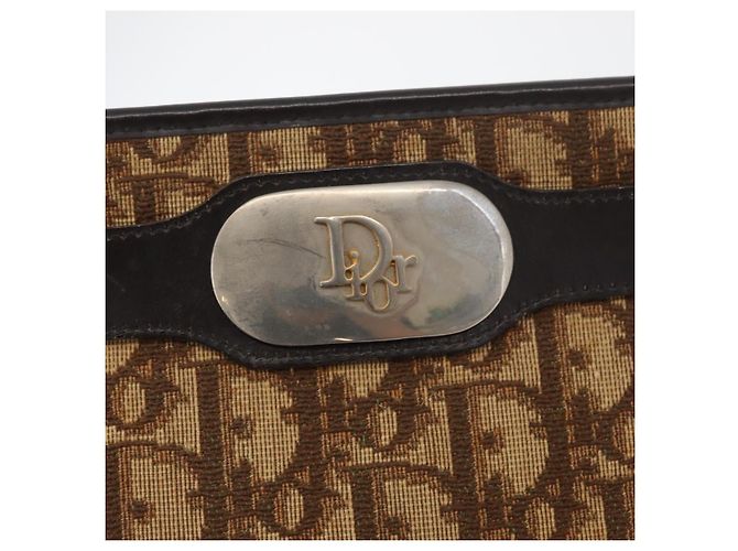 Borsa a Spalla in Tela Trotter Christian Dior Marrone Oro Auth BAZ520 D'oro - vista 10
