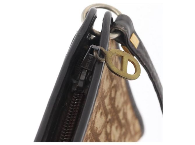 Borsa a Spalla in Tela Trotter Christian Dior Marrone Oro Auth BAZ520 D'oro - vista 11
