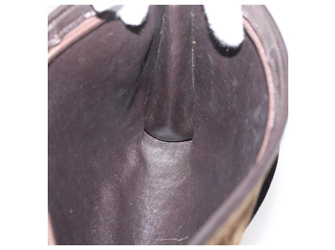 Borsa a Spalla in Tela Trotter Christian Dior Marrone Oro Auth BAZ520 D'oro - vista 18