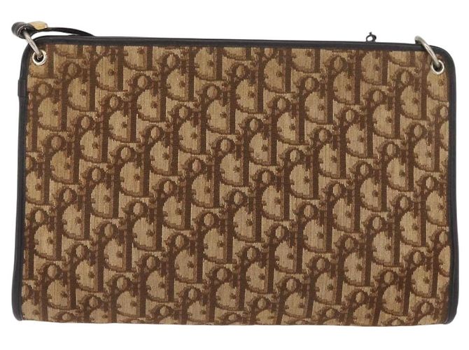 Borsa a Spalla in Tela Trotter Christian Dior Marrone Oro Auth BAZ520 D'oro - vista 2