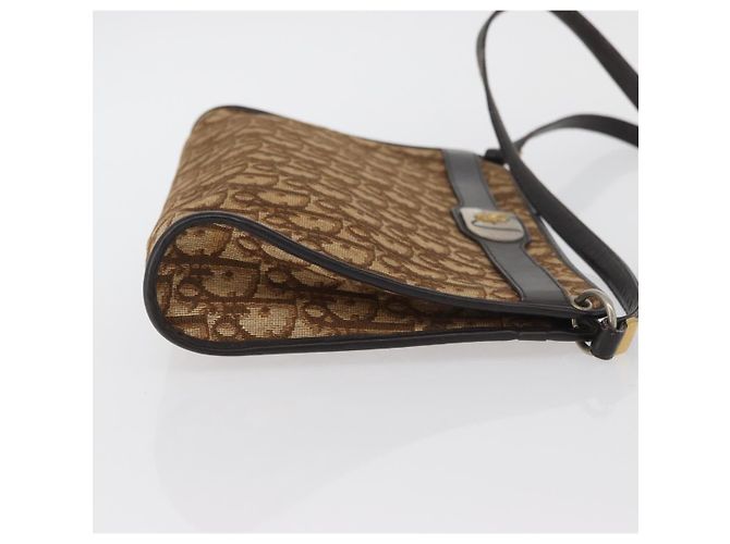 Borsa a Spalla in Tela Trotter Christian Dior Marrone Oro Auth BAZ520 D'oro - vista 3
