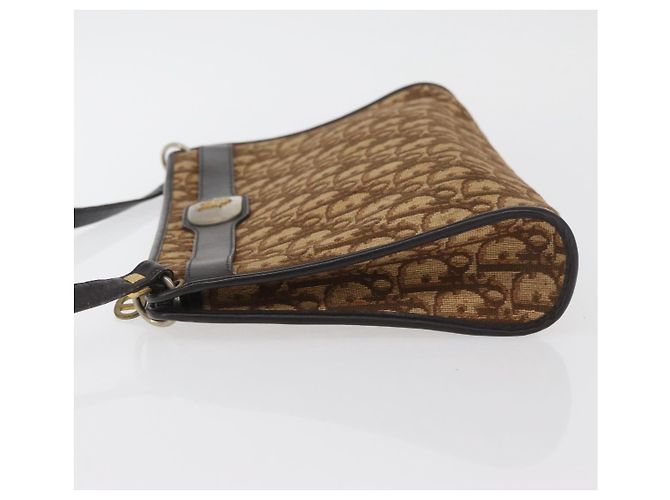 Borsa a Spalla in Tela Trotter Christian Dior Marrone Oro Auth BAZ520 D'oro - vista 4