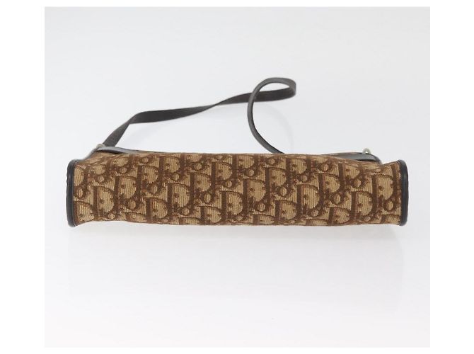 Borsa a Spalla in Tela Trotter Christian Dior Marrone Oro Auth BAZ520 D'oro - vista 5