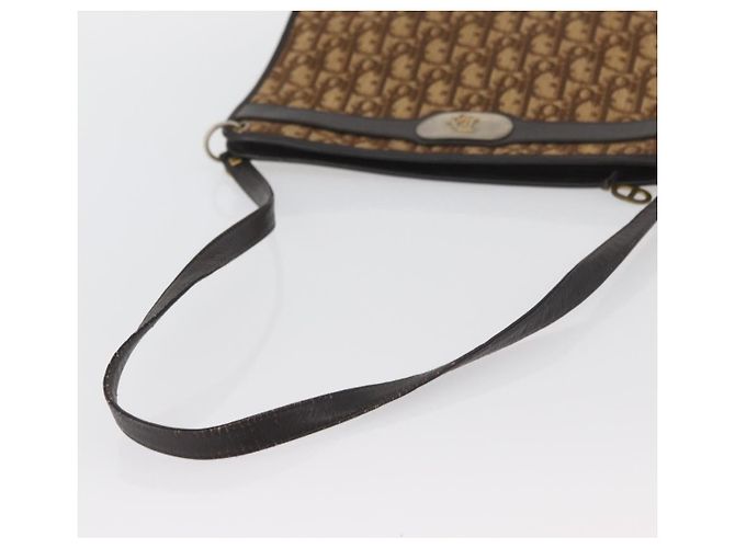 Borsa a Spalla in Tela Trotter Christian Dior Marrone Oro Auth BAZ520 D'oro - vista 7