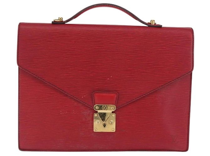LOUIS VUITTON Epi Porta Documenti a Tracolla Briefcase Rossa LV Auth BAZ082 Rosso - vista 13