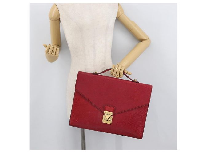 LOUIS VUITTON Epi Porta Documenti a Tracolla Briefcase Rossa LV Auth BAZ082 Rosso - vista 25