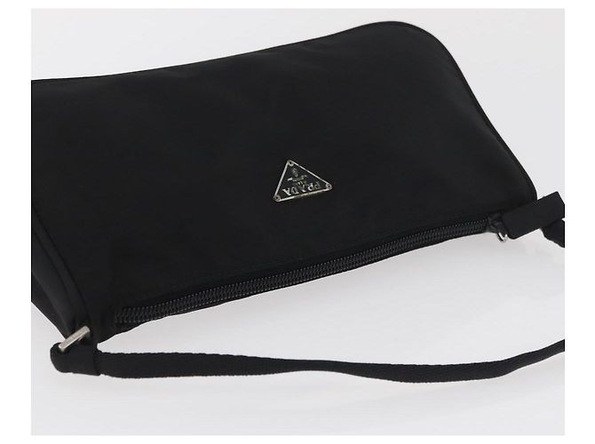 PRADA Accessory Pouch Nylon Black Silver Auth YKZ871A Silvery - view 6