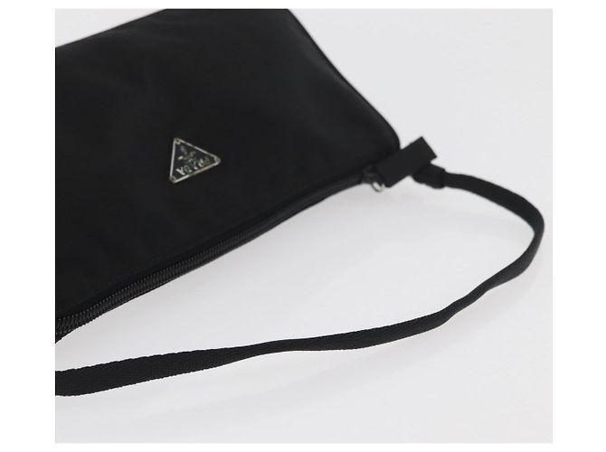 PRADA Accessory Pouch Nylon Black Silver Auth YKZ871A Silvery - view 7