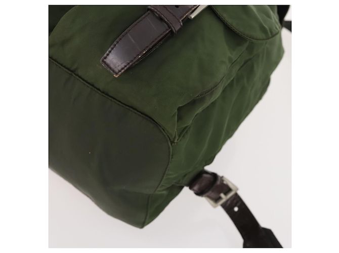 PRADA Backpack Nylon Khaki Silver Auth ARZ774 Silvery - view 16