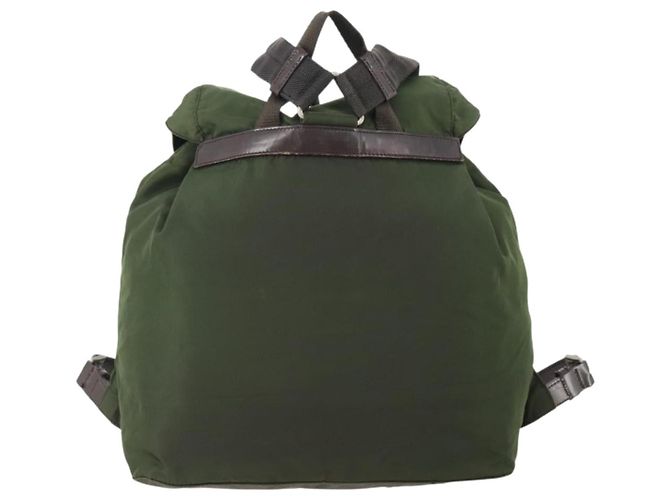 PRADA Backpack Nylon Khaki Silver Auth ARZ774 Silvery - view 2