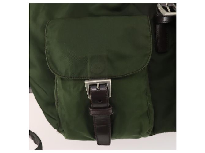 PRADA Backpack Nylon Khaki Silver Auth ARZ774 Silvery - view 28
