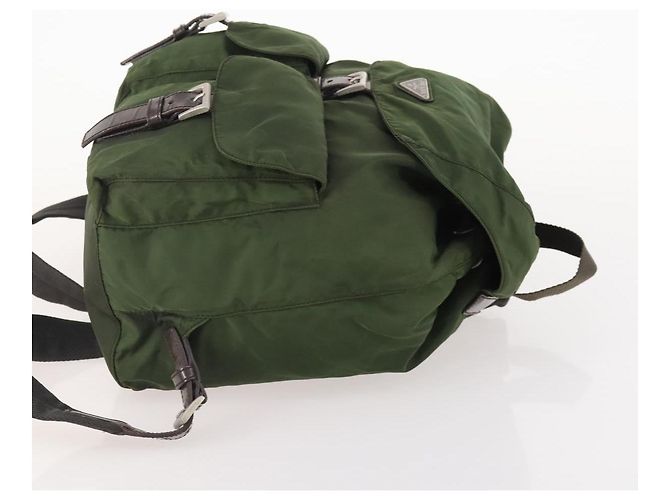 PRADA Backpack Nylon Khaki Silver Auth ARZ774 Silvery - view 3