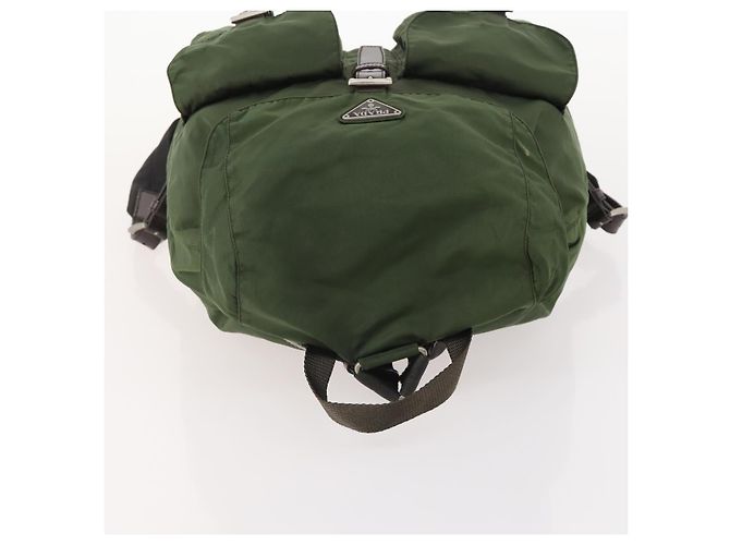 PRADA Backpack Nylon Khaki Silver Auth ARZ774 Silvery - view 6