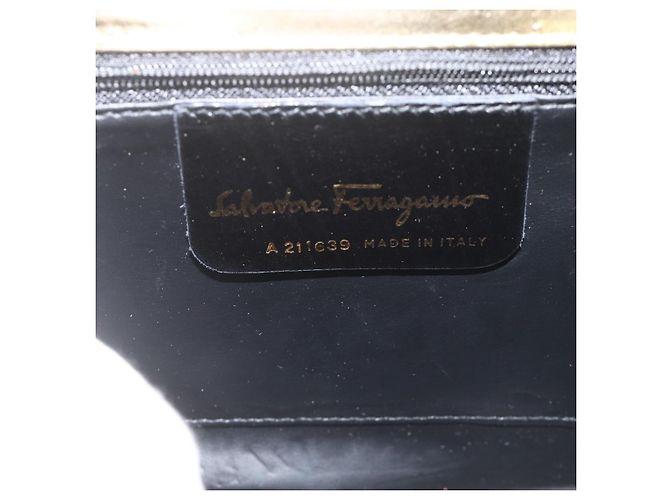 Borsa a Spalla Salvatore Ferragamo in Pelle Oro Autenticata BA11796A - vista 11