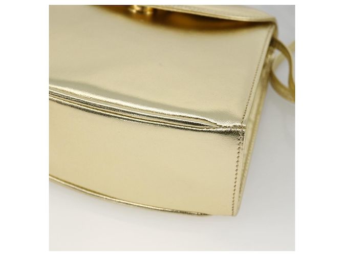 Borsa a Spalla Salvatore Ferragamo in Pelle Oro Autenticata BA11796A - vista 14