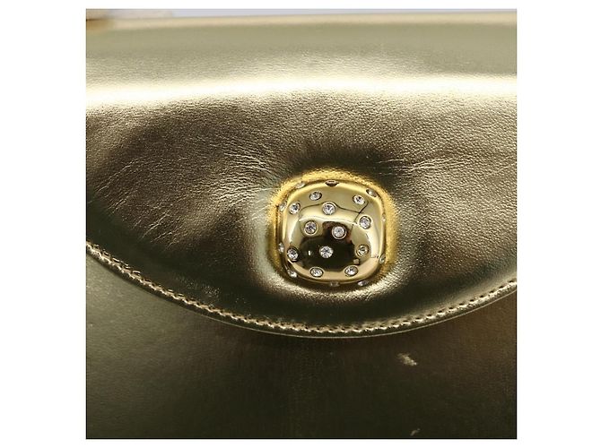 Borsa a Spalla Salvatore Ferragamo in Pelle Oro Autenticata BA11796A - vista 18