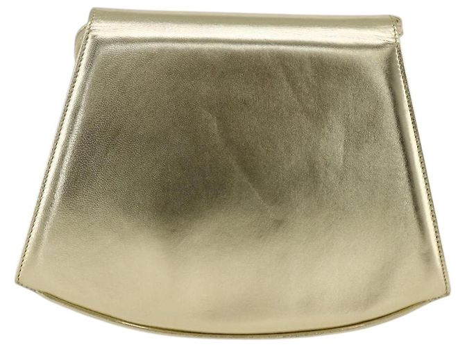 Borsa a Spalla Salvatore Ferragamo in Pelle Oro Autenticata BA11796A - vista 2