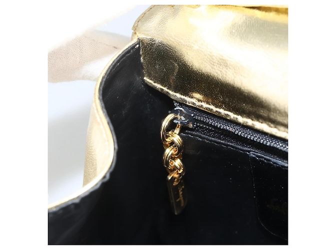 Borsa a Spalla Salvatore Ferragamo in Pelle Oro Autenticata BA11796A - vista 21