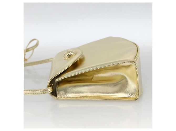 Borsa a Spalla Salvatore Ferragamo in Pelle Oro Autenticata BA11796A - vista 3
