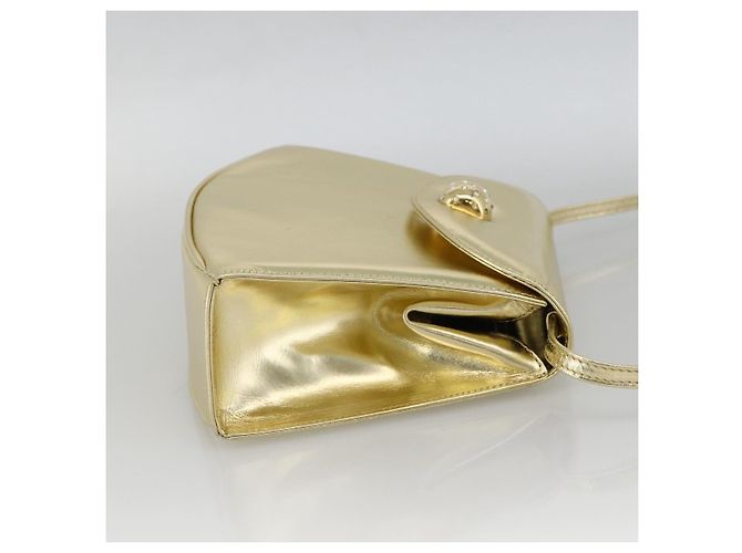 Borsa a Spalla Salvatore Ferragamo in Pelle Oro Autenticata BA11796A - vista 4
