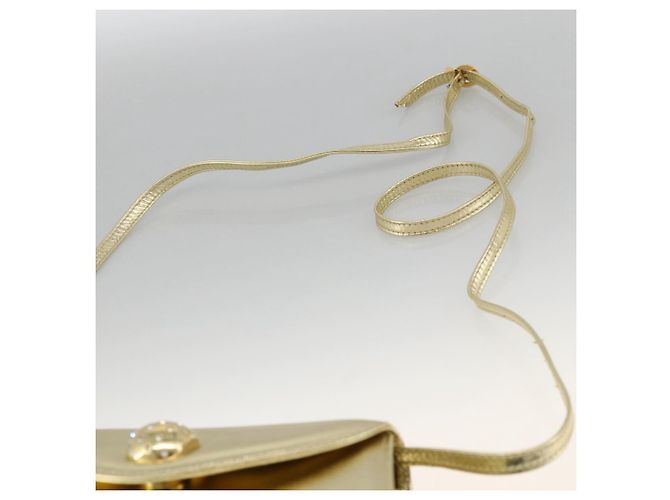 Borsa a Spalla Salvatore Ferragamo in Pelle Oro Autenticata BA11796A - vista 8