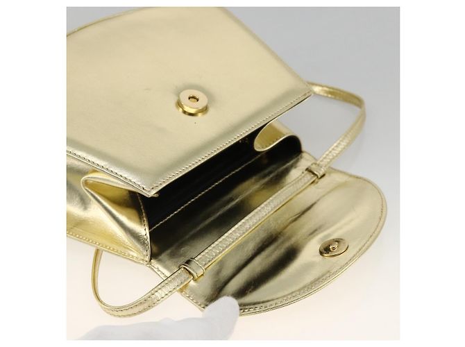 Borsa a Spalla Salvatore Ferragamo in Pelle Oro Autenticata BA11796A - vista 9