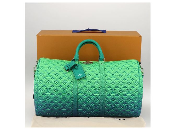 LOUIS VUITTON Illusion Keepall Bandouliere 50 Borsa Verde M59712 LV Auth yk20200SM - vista 12