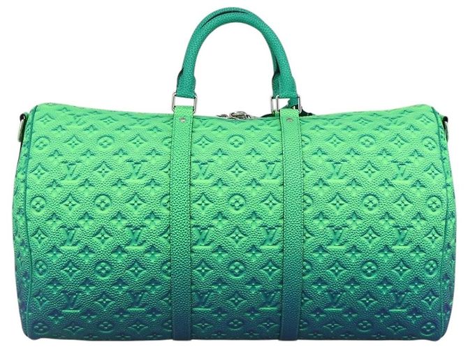 LOUIS VUITTON Illusion Keepall Bandouliere 50 Borsa Verde M59712 LV Auth yk20200SM - vista 2