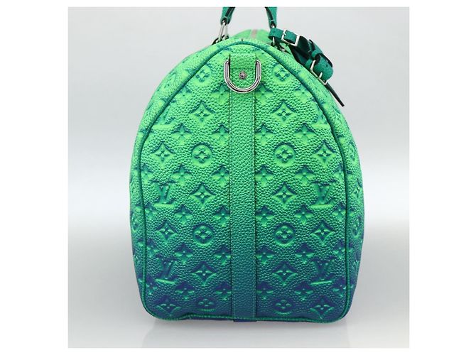 LOUIS VUITTON Illusion Keepall Bandouliere 50 Borsa Verde M59712 LV Auth yk20200SM - vista 3