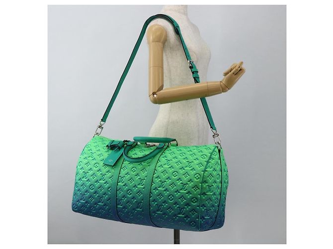 LOUIS VUITTON Illusion Keepall Bandouliere 50 Borsa Verde M59712 LV Auth yk20200SM - vista 30
