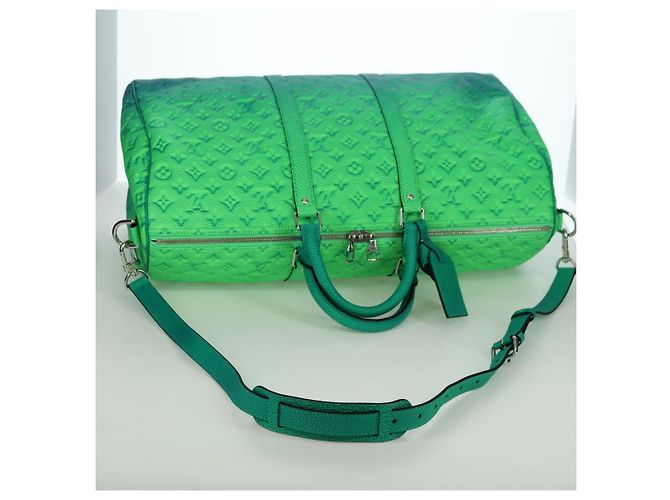 LOUIS VUITTON Illusion Keepall Bandouliere 50 Borsa Verde M59712 LV Auth yk20200SM - vista 8