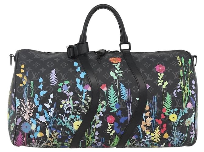 Borsa Keepall Bandoulière 50 Eclipse Floral LOUIS VUITTON M45062 Autentica yk20204SM Monogramma - vista 13