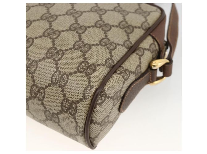 Borsa Sherry Line GG Supreme Web di GUCCI in PVC beige e oro 001 115 6655 Auth BAZ128 D'oro - vista 16