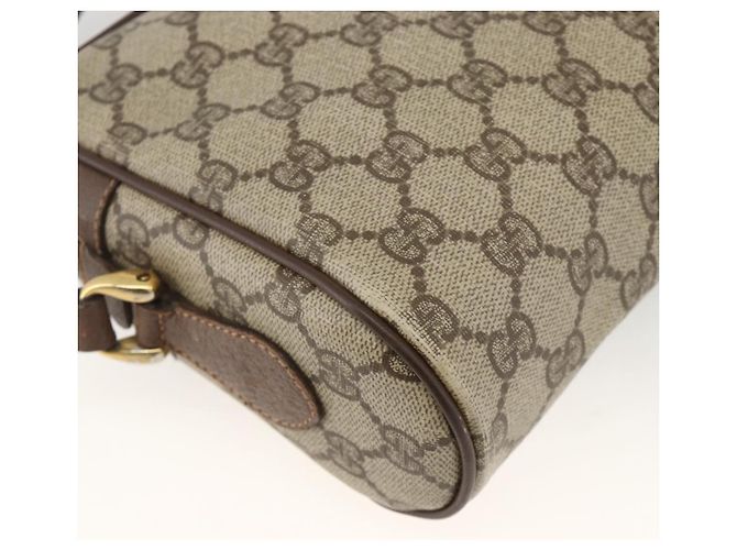 Borsa Sherry Line GG Supreme Web di GUCCI in PVC beige e oro 001 115 6655 Auth BAZ128 D'oro - vista 17