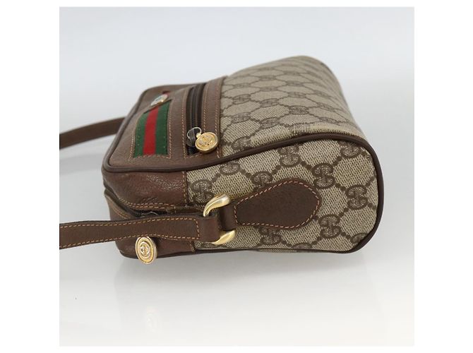 Borsa Sherry Line GG Supreme Web di GUCCI in PVC beige e oro 001 115 6655 Auth BAZ128 D'oro - vista 3