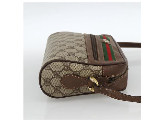 Borsa Sherry Line GG Supreme Web di GUCCI in PVC beige e oro 001 115 6655 Auth BAZ128 D'oro - vista 4