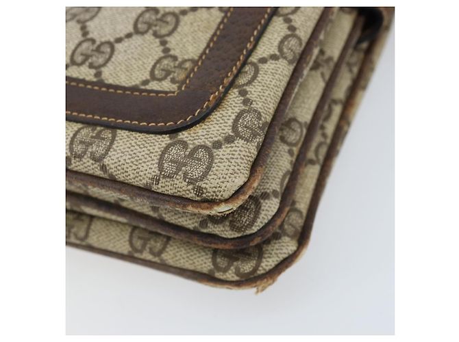 Borsa a Spalla Gucci GG Supreme Web Sherry Line PVC Beige Oro 010 378 Auth YKZ785 D'oro - vista 14