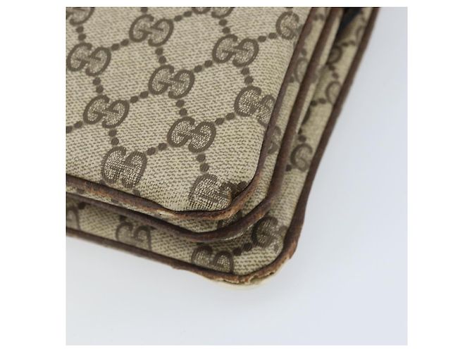 Borsa a Spalla Gucci GG Supreme Web Sherry Line PVC Beige Oro 010 378 Auth YKZ785 D'oro - vista 15