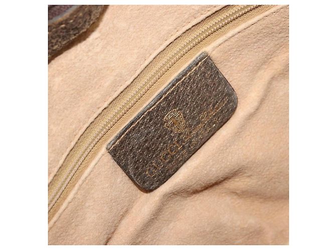 Borsa a Spalla Gucci GG Supreme Web Sherry Line PVC Beige Oro 010 378 Auth YKZ785 D'oro - vista 18