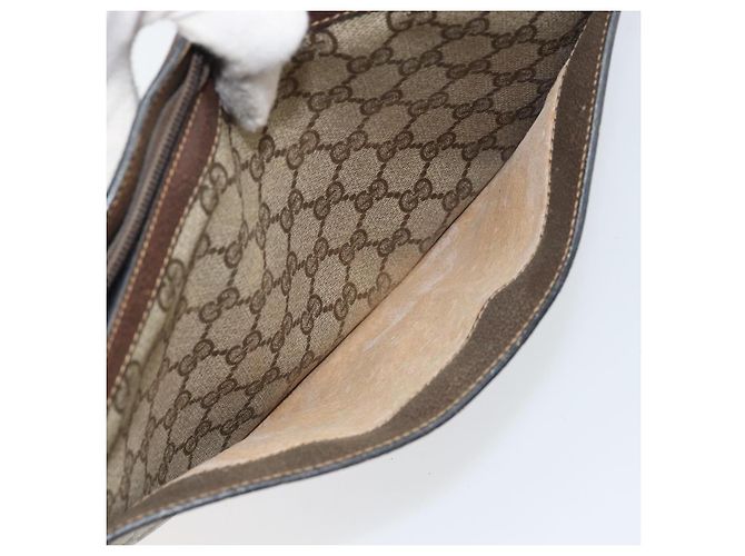 Borsa a Spalla Gucci GG Supreme Web Sherry Line PVC Beige Oro 010 378 Auth YKZ785 D'oro - vista 25