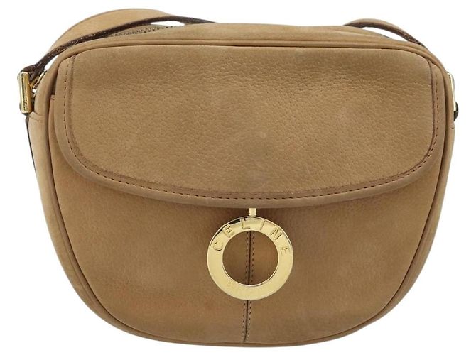 Céline Borsa a Spalla in Pelle Beige Oro Auth BAZ624A D'oro - vista 13
