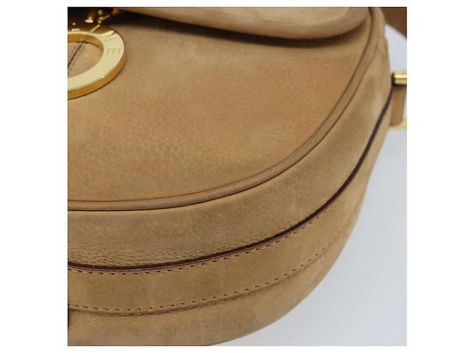 Céline Borsa a Spalla in Pelle Beige Oro Auth BAZ624A D'oro - vista 14
