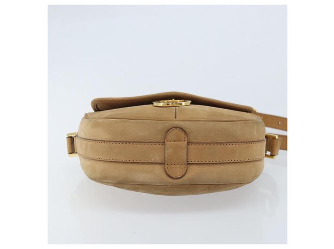 Céline Borsa a Spalla in Pelle Beige Oro Auth BAZ624A D'oro - vista 5