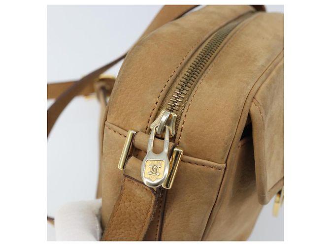 Céline Borsa a Spalla in Pelle Beige Oro Auth BAZ624A D'oro - vista 9
