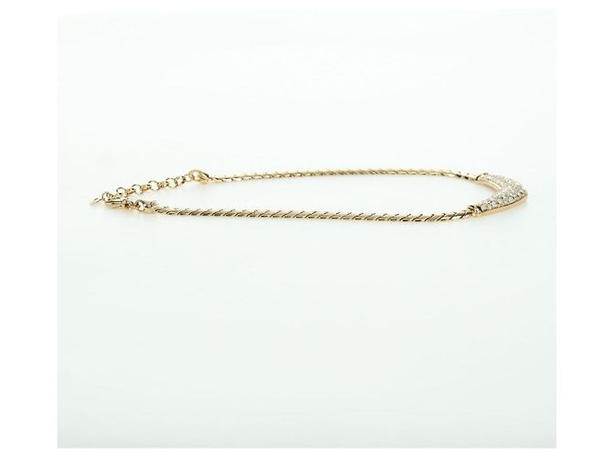 Collana in strass Christian Dior metallo oro Auth am11192V D'oro - vista 15