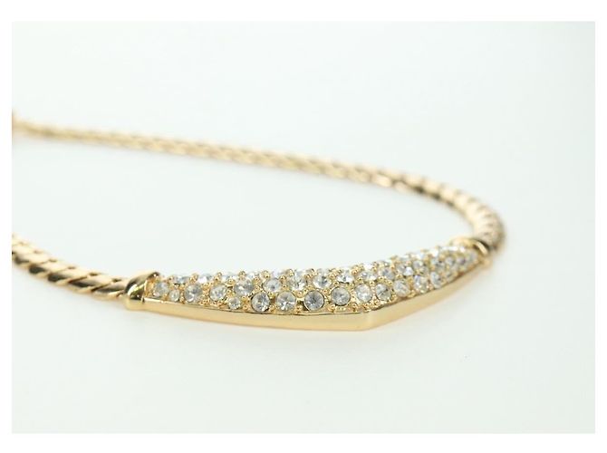 Collana in strass Christian Dior metallo oro Auth am11192V D'oro - vista 16