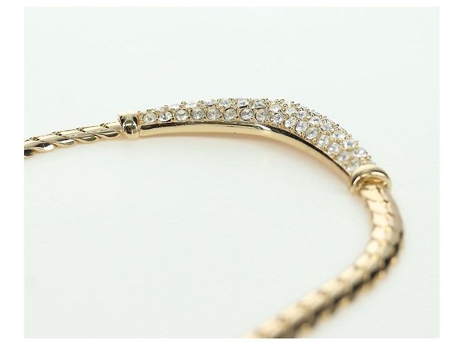 Collana in strass Christian Dior metallo oro Auth am11192V D'oro - vista 17