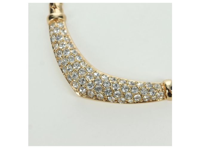 Collana in strass Christian Dior metallo oro Auth am11192V D'oro - vista 3